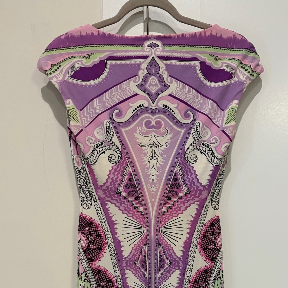 ROBERTO CAVALLI JACQUARD PRINT TRUMPET MINI DRESS Size 42 US 6 / 8 medium - Picture 9 of 16